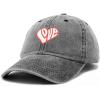 imageDALIX Love Heart Embroidered Dad Cap Cotton Baseball Cap WomenWashed Black