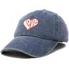 imageDALIX Love Heart Embroidered Dad Cap Cotton Baseball Cap WomenWashed Navy