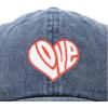 imageDALIX Love Heart Embroidered Dad Cap Cotton Baseball Cap WomenWashed Navy
