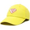 imageDALIX Love Heart Embroidered Dad Cap Cotton Baseball Cap WomenYellow
