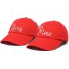 imageDALIX Matching His and Her Hat Set of 2 Couples Embroidered Baseball CapRed