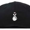 imageKpop Korean Love Snap Finger Hand Heart Hat Son Hatu Womens Embroidered Baseball CapBlack