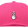 imageKpop Korean Love Snap Finger Hand Heart Hat Son Hatu Womens Embroidered Baseball CapHot Pink