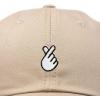 imageKpop Korean Love Snap Finger Hand Heart Hat Son Hatu Womens Embroidered Baseball CapKhaki