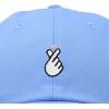 imageKpop Korean Love Snap Finger Hand Heart Hat Son Hatu Womens Embroidered Baseball CapLight Blue