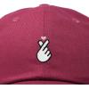 imageKpop Korean Love Snap Finger Hand Heart Hat Son Hatu Womens Embroidered Baseball CapMaroon