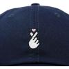 imageKpop Korean Love Snap Finger Hand Heart Hat Son Hatu Womens Embroidered Baseball CapNavy Blue