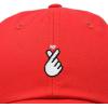 imageKpop Korean Love Snap Finger Hand Heart Hat Son Hatu Womens Embroidered Baseball CapRed