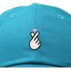 imageKpop Korean Love Snap Finger Hand Heart Hat Son Hatu Womens Embroidered Baseball CapTeal