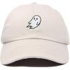 imageDALIX Ghost Embroidered Mens Womens Cotton Dad Hat Baseball Cap AdjustableBeige