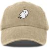 imageDALIX Ghost Embroidered Mens Womens Cotton Dad Hat Baseball Cap AdjustableWashed Stone White