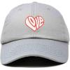imageDALIX Love Heart Embroidered Dad Cap Cotton Baseball Cap WomenGray
