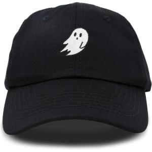 imageDALIX Ghost Embroidered Mens Womens Cotton Dad Hat Baseball Cap AdjustableBlack