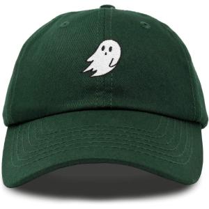 imageDALIX Ghost Embroidered Mens Womens Cotton Dad Hat Baseball Cap AdjustableDark Green