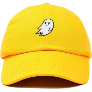 imageDALIX Ghost Embroidered Mens Womens Cotton Dad Hat Baseball Cap AdjustableGold