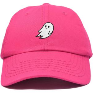 imageDALIX Ghost Embroidered Mens Womens Cotton Dad Hat Baseball Cap AdjustableHot Pink