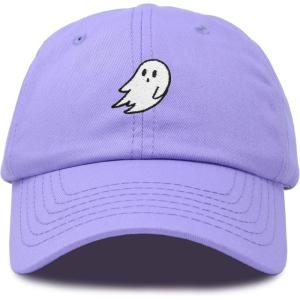imageDALIX Ghost Embroidered Mens Womens Cotton Dad Hat Baseball Cap AdjustableLavender
