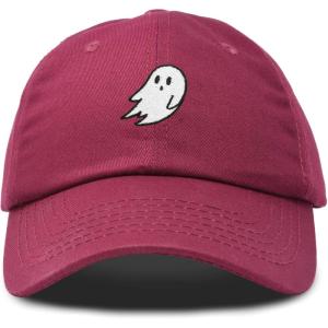 imageDALIX Ghost Embroidered Mens Womens Cotton Dad Hat Baseball Cap AdjustableMaroon