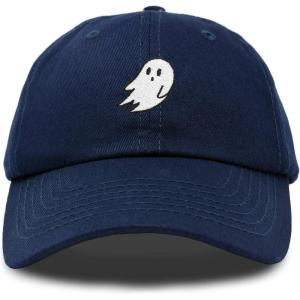 imageDALIX Ghost Embroidered Mens Womens Cotton Dad Hat Baseball Cap AdjustableNavy Blue