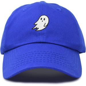 imageDALIX Ghost Embroidered Mens Womens Cotton Dad Hat Baseball Cap AdjustableRoyal Blue