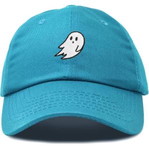 imageDALIX Ghost Embroidered Mens Womens Cotton Dad Hat Baseball Cap AdjustableTeal