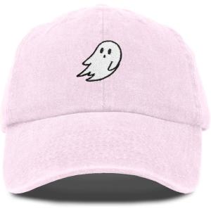 imageDALIX Ghost Embroidered Mens Womens Cotton Dad Hat Baseball Cap AdjustableWashed Pink
