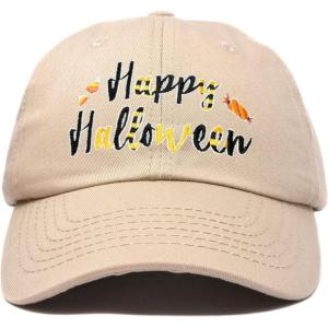 imageDALIX Happy Halloween Hat Treats Mens Womens Baseball CapKhaki