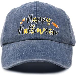 imageDALIX Happy Halloween Hat Treats Mens Womens Baseball CapNavy Blue Vintage