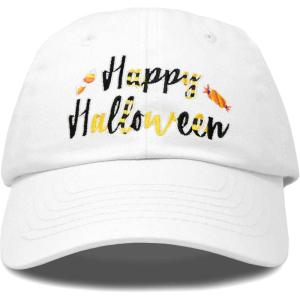 imageDALIX Happy Halloween Hat Treats Mens Womens Baseball CapWhite