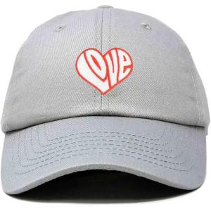 imageDALIX Love Heart Embroidered Dad Cap Cotton Baseball Cap WomenGray