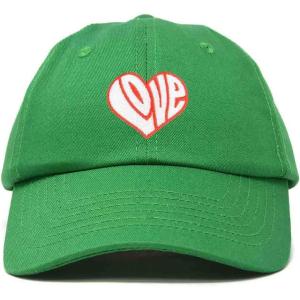 imageDALIX Love Heart Embroidered Dad Cap Cotton Baseball Cap WomenKelly Green