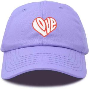 imageDALIX Love Heart Embroidered Dad Cap Cotton Baseball Cap WomenLavender