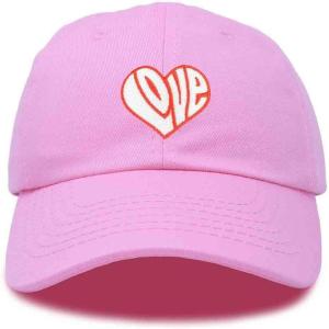 imageDALIX Love Heart Embroidered Dad Cap Cotton Baseball Cap WomenLight Pink
