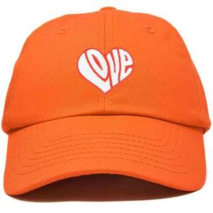 imageDALIX Love Heart Embroidered Dad Cap Cotton Baseball Cap WomenOrange