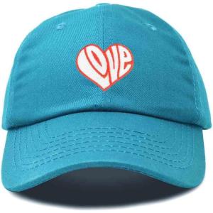 imageDALIX Love Heart Embroidered Dad Cap Cotton Baseball Cap WomenTeal