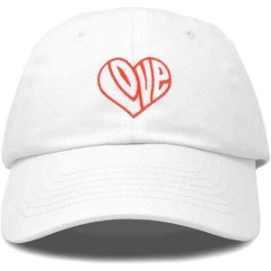 imageDALIX Love Heart Embroidered Dad Cap Cotton Baseball Cap WomenWhite