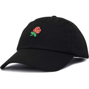 imageDALIX Womens Rose Baseball Cap Flower HatBlack