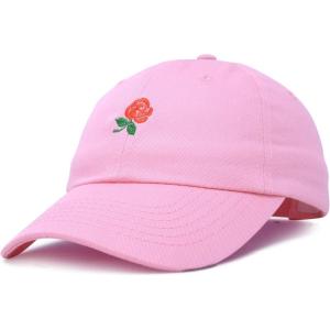 imageDALIX Womens Rose Baseball Cap Flower HatLight Pink