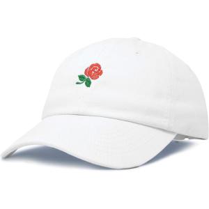 imageDALIX Womens Rose Baseball Cap Flower HatWhite