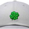 imageDALIX Four Leaf Clover Hat Baseball Cap St Patricks Day Cotton CapsGray