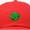 imageDALIX Four Leaf Clover Hat Baseball Cap St Patricks Day Cotton CapsRed