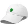 imageDALIX Four Leaf Clover Hat Baseball Cap St Patricks Day Cotton CapsWhite
