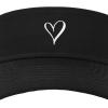 imageDALIX Heart Embroidered Visor Hat Adjustable Cotton Women ClassicBlack