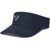 imageDALIX Heart Embroidered Visor Hat Adjustable Cotton Women ClassicNavy Blue