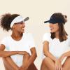 imageDALIX Heart Embroidered Visor Hat Adjustable Cotton Women ClassicWhite