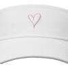 imageDALIX Heart Embroidered Visor Hat Adjustable Cotton Women ClassicWhite
