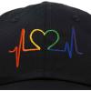 imageDALIX Heartbeat RN Nurse Hat EKG Baseball Cap Medical FitnessBlackrainbow