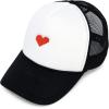 imageDALIX Pixel Heart Embroidered Valentines Mesh Trucker HatBlack White