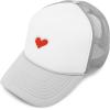 imageDALIX Pixel Heart Embroidered Valentines Mesh Trucker HatLight Gray White