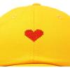 imageDALIX Pixel Heart Hat Womens Dad Hats Cotton Caps Embroidered ValentinesGold